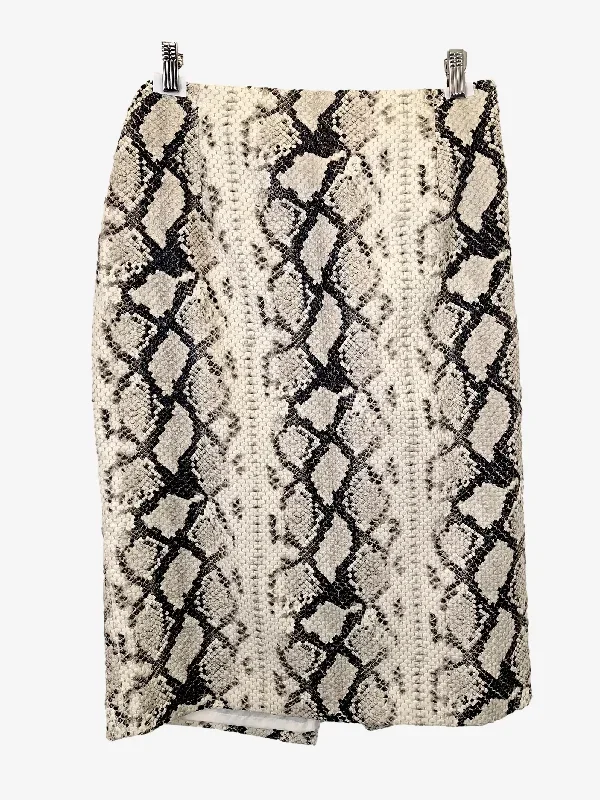 Carla Zampatti Stylish Snakeskin Pencil Midi Skirt Size 14