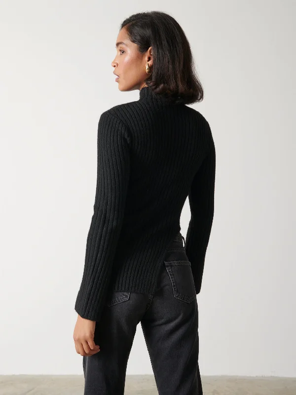 charley-turtle-neck-asymmetric-hem-knit-top-black