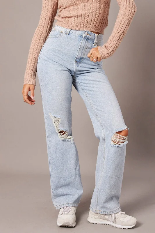 Denim Wide Leg Jean High Rise