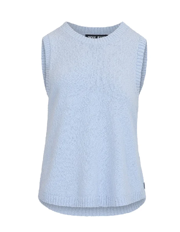 Cotton Slub Yarn Sleeveless Sweater