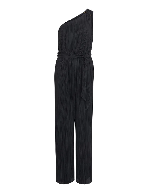 Plisse One Shoulder Jumpsuit