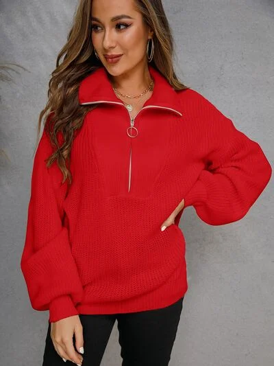 half-zip-dropped-shoulder-sweater