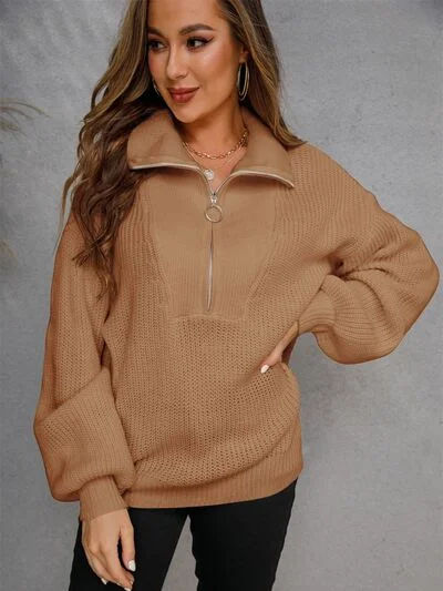 half-zip-dropped-shoulder-sweater