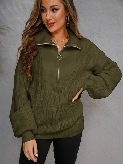 half-zip-dropped-shoulder-sweater