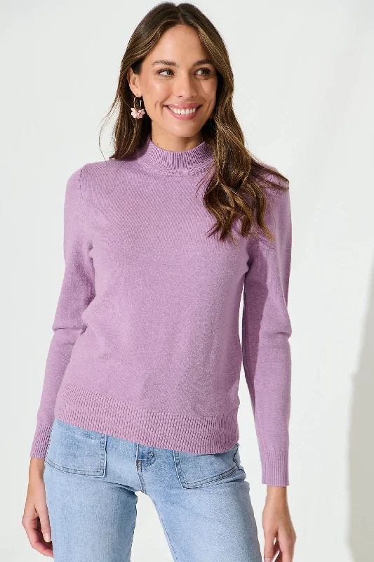 Hayley Knit Top In Lavender