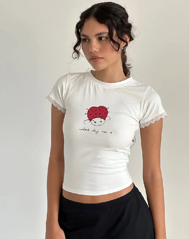 Izzy Baby Tee in Off White 'Dont Bug Me'