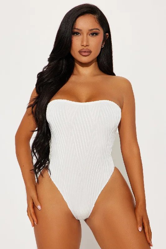 Joscelyn Textured Tube Bodysuit - White