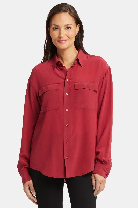 Lauren Silk Blouse - Wild Currant