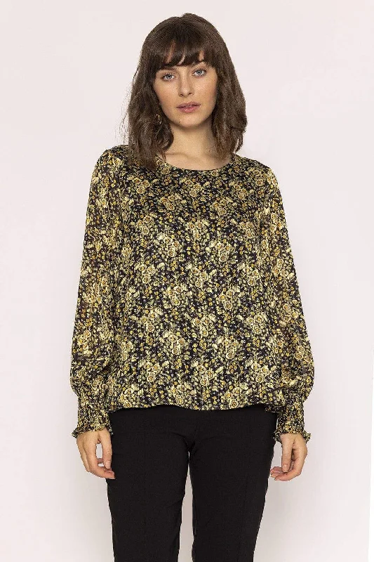 Lurex Top in Green Print