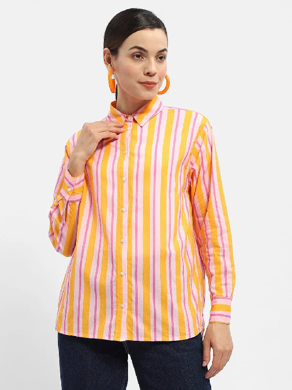 Madame Striped Mustard Yellow Shirt