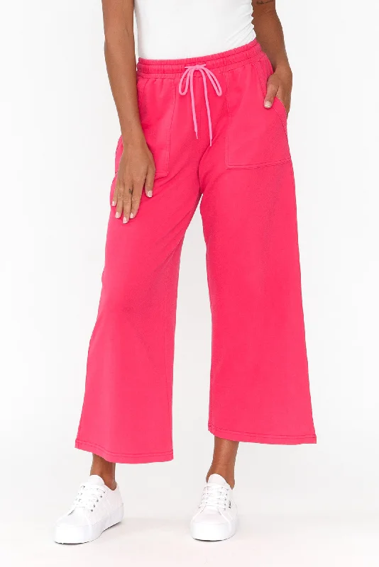 Mariam Hot Pink Relaxed Track Pants