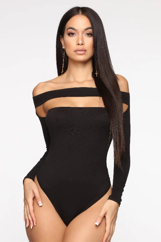 Not The Same Long Sleeve Bodysuit - Black