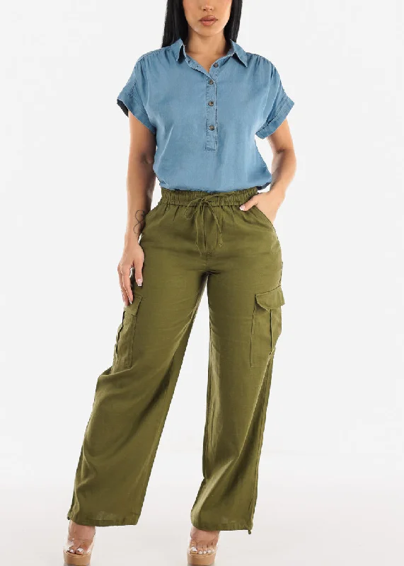 olive-linen-high-waist-cargo-pants-drawstring-hem-6879pnolive