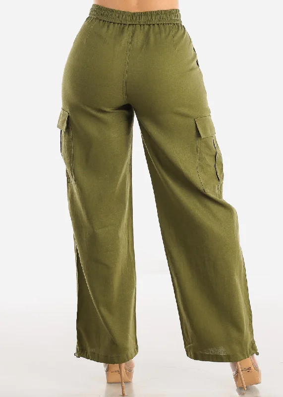 olive-linen-high-waist-cargo-pants-drawstring-hem-6879pnolive