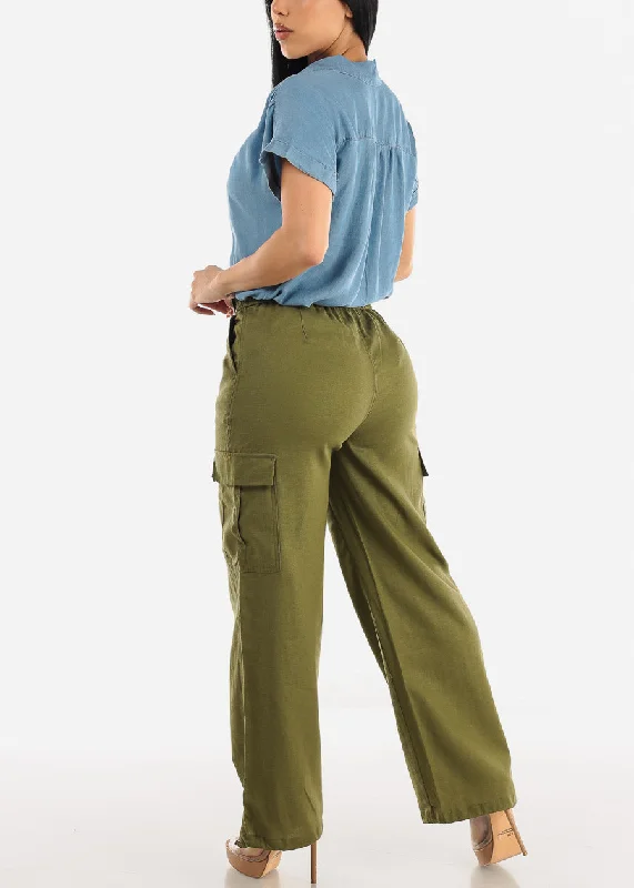 olive-linen-high-waist-cargo-pants-drawstring-hem-6879pnolive