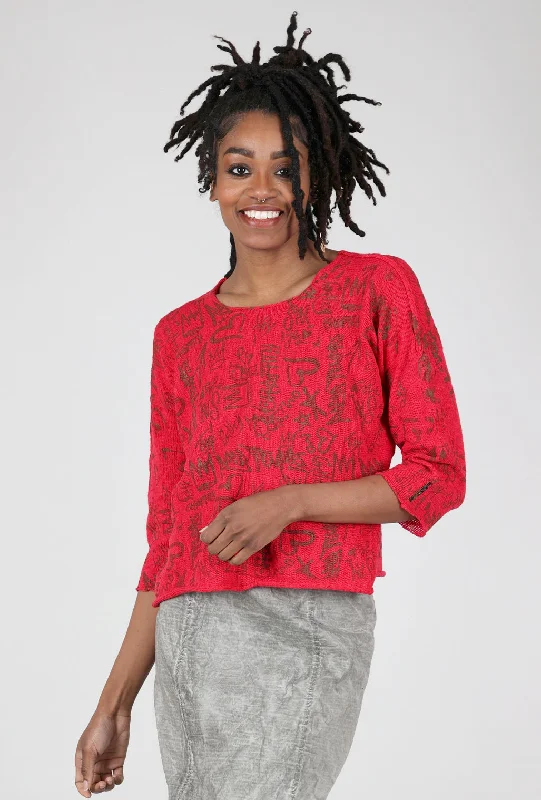 Lulu Graffiti Sweater, Red/Brown