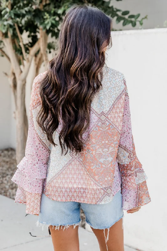 pink-and-orange-printed-bell-sleeve-blouse