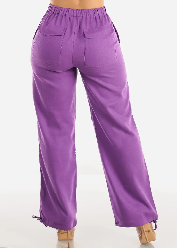 purple-linen-high-waisted-knee-pleats-jogger-pants-6885pnviolet