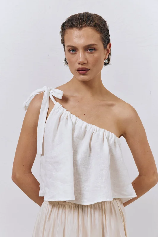 Slow Living Linen Top White