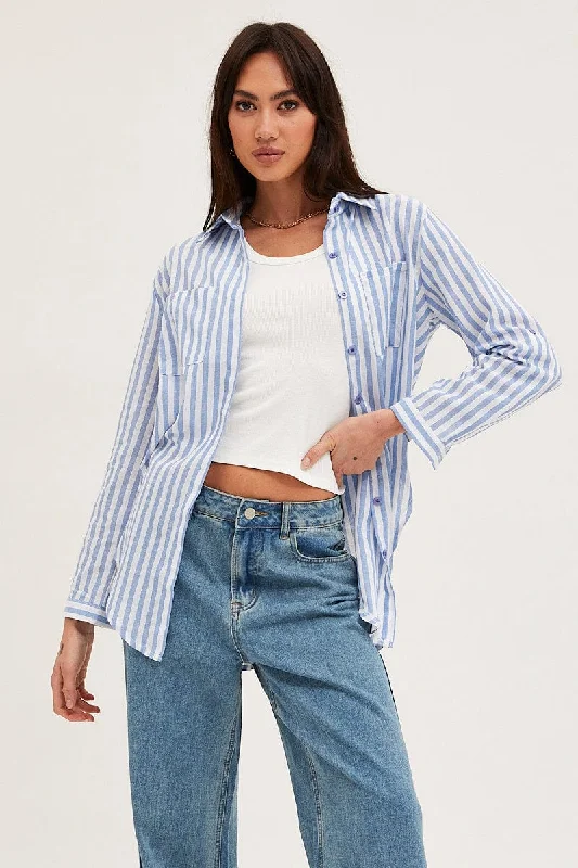 Stripe Shirt Top Long Sleeve