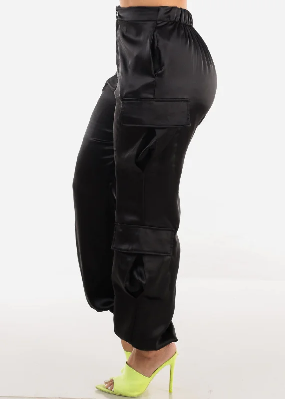 super-high-rise-black-satin-cargo-jogger-pants-bt3223blk