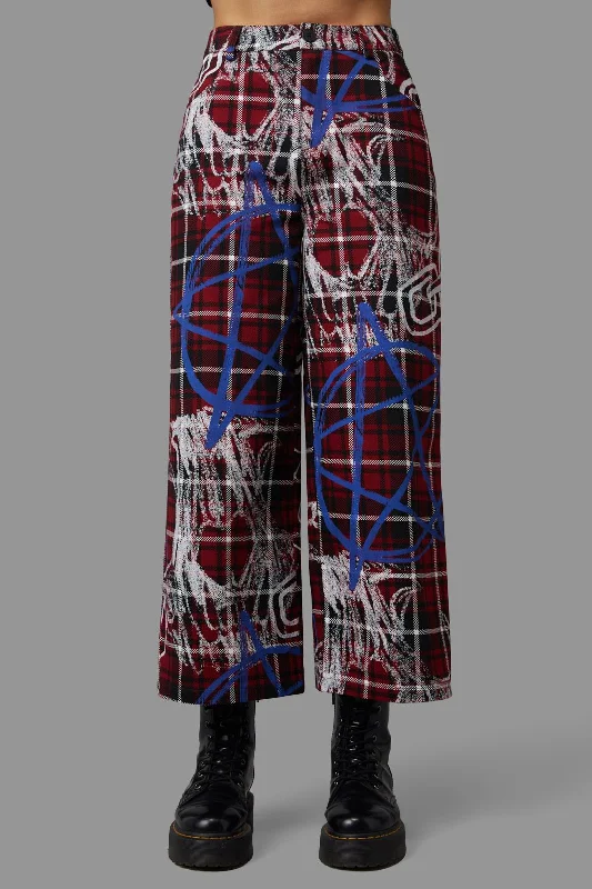 Tag Tartan Wide Leg Pants