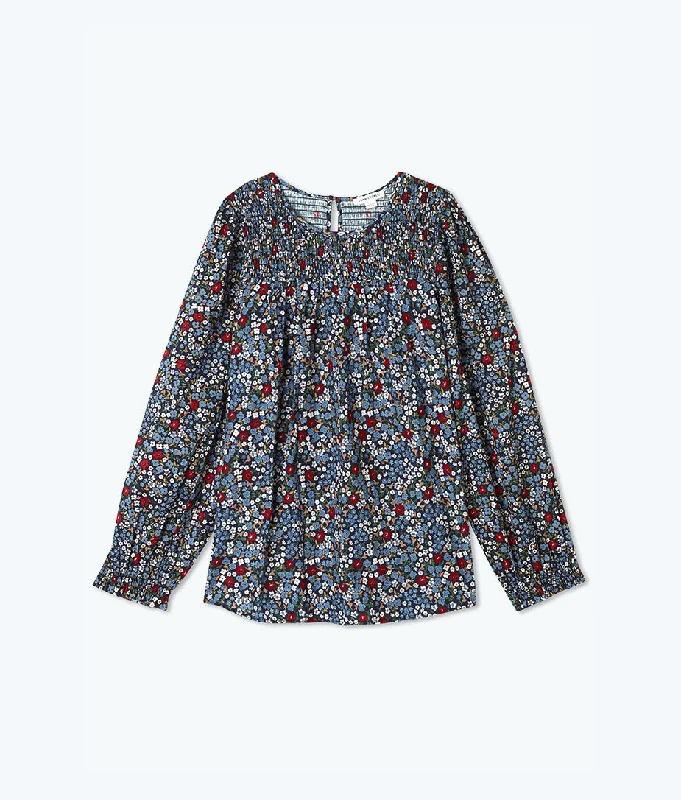 the-perfect-smocked-cotton-top-in-outbloom-in-midnight