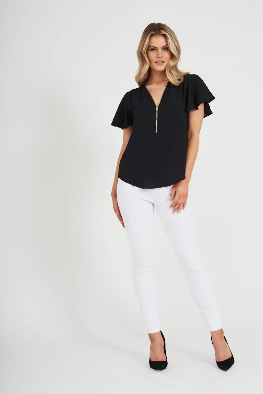 Viviana Zip Top In Black