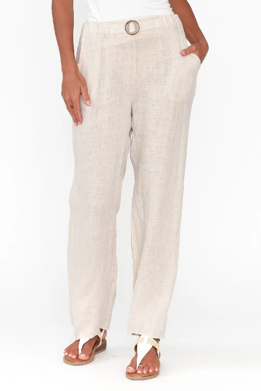 Wanderlust Beige Linen Pants