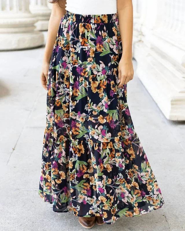 Wild Fields Maxi Skirt In Autumn Floral