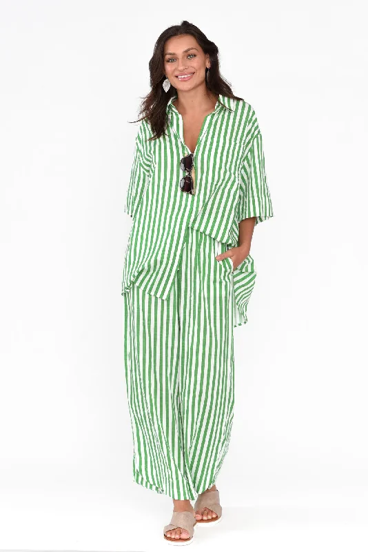 yuri-green-stripe-cotton-blend-pants