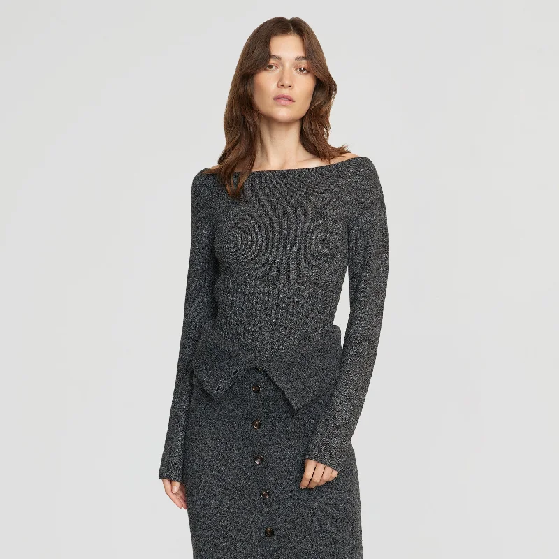 Zaza Ribbed-Waist Sweater